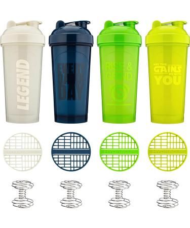 Hydracup 8 Pack - 28 OZ Shaker Bottles for Protein Shakes | Dual Blender Wire Whisk BPA Free | 8 Color Blender Set - Buy Online on GoSupps.com