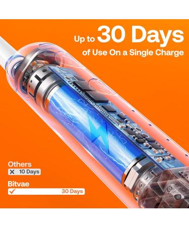 Bitvae R2 Rotating Electric Toothbrush for Adults - 8 Brush Heads, Travel Case, 5 Modes, Rechargeable & Fast Charging - Black - Buy Online on GoSupps.com