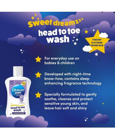 Oilatum Junior Sweet Dreamz Head to Toe Wash 300ml - Gentle Cleanser for Babies & Children with Dry, Sensitive Skin - Buy Online on GoSupps.com