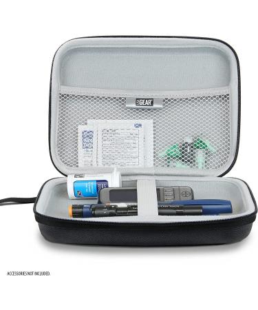 USA GEAR Insulin Travel Case - Diabetic Bag with Hard Shell Exterior and Wrist Strap - Holds Insulin and Diabetic Supplies - Black - Buy Online on GoSupps.com
