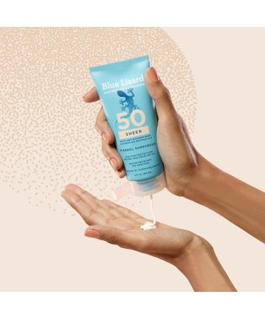 Blue Lizard Sheer Mineral SPF 50 Sunscreen Lotion Zinc Oxide 100% Mineral Formula Nourishes with Australian Desert Lime and Peach Paraben-Free Fragrance-Free 3 fl oz 3 Ounce (Pack of 1) - Buy Online on GoSupps.com