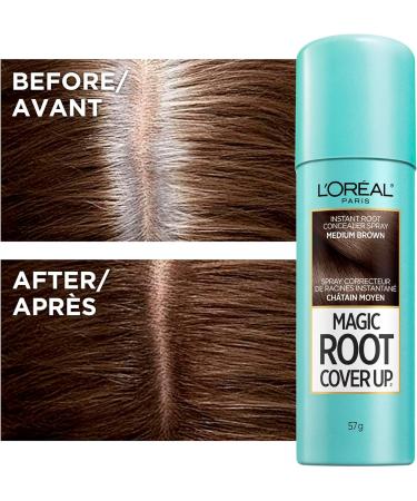 L'Oreal Paris Magic Root Cover Up Temporary Hair Color Medium Brown Instant Root Concealer Spray Hair Dye Duo Pack 2x57g Medium Brown 57 g (Pack of 2) - Buy Online on GoSupps.com