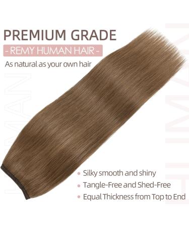 Silk-co 16inch Wire in Hair Extensions One Piece Natural Remy Human Hair Straight Half Head #06 Light Brown 16 Inch #06 Light Brown - Buy Online on GoSupps.com