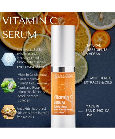Natural Vitamin C Serum - Improve Skin Tone & Texture | RD ALCHEMY - Fades Age Spots Melasma & Sun Spots for Brighter Skin - Buy Online on GoSupps.com