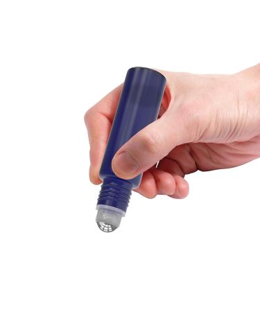 6 Pack Empty Glass Roll-On Bottles 10ml - Refillable Stainless Steel Roller Ball for Fragrance & Essential Oils - Frosted Blue Color - Buy Online on GoSupps.com