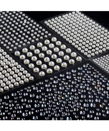 2582Pcs Hair Pearl Teenitor Pearl for Hair  Hair Pearls Stick On Jewels Face Pearls 3/4/5/6/8mm Flat Back Pearls Gems Stick on for Face  Hair  Nail  Crafts - Buy Online on GoSupps.com