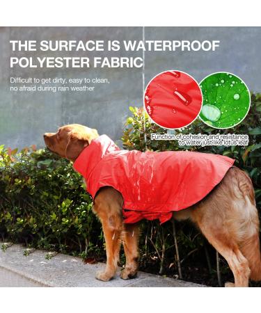IREENUO Waterproof Dog Coat with Reflective Strips for Medium Large Dogs - Red XL - Buy Online on GoSupps.com