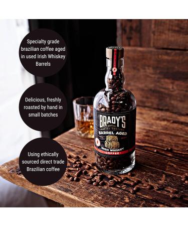 Brady's Irish Barrel Aged Whole Bean Coffee - 180g Hand Roasted Perfect After-Dinner Coffee - Vegan Alcohol-Free Gluten-Free Speciality Coffee - Christmas Birthday & Father's Day GIft - Buy Online on GoSupps.com