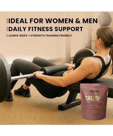 MAGLEZ Micronized Creatine Monohydrate Powder 500g (100 Servings) Unflavored 5g Scoop Vegan Non-GMO Gluten-Free GMP Certified Third-Party Lab Tested (Eurofins) Creatine for Women & Men - Buy Online on GoSupps.com