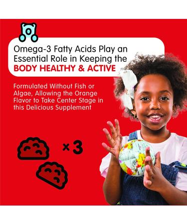 Herbaland Vegan Omega-3 Gummies for Kids - Sugar-Free Plant-Based Fish Oil Children's Vitamins - Flaxseed Oil Fatty Acids - Orange Flavor - 90 Count - Buy Online on GoSupps.com