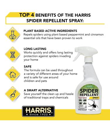 Harris Spider Repellent Spray 20oz - Indoor and Outdoor Use - Buy Online on GoSupps.com