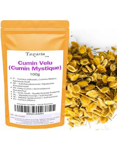 Tazarin LTD 100 g Velu Cumin - Sufi Kamoune - Sufi Cumin - Digestive Regulator - Natural Anti-inflammatory - Detoxifying - Relieves Bloating - 100% Natural Pure and No Additives | Superior Quality