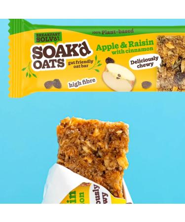 SOAK'd Oats Healthy Breakfast Bars - Box of 16 x 42g Gluten Free Apple & Raisin Baked Flapjack Healthy Snacks. Deliciously Chewy & Gut Friendly High Fibre Oat Bars for Lunck Box Gym - Buy Online on GoSupps.com
