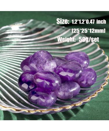 Xiannvxi 5pcs Amethyst Heart Stones - Pocket Healing Crystals for Love & Meditation | Natural Reiki Gemstones - Buy Online on GoSupps.com