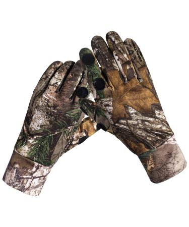 EAmber Camouflage Hunting Gloves Full Finger/Fingerless Gloves Pro Anti-Slip Camo Glove Archery Accessories Hunting Outdoors without Fleece Large