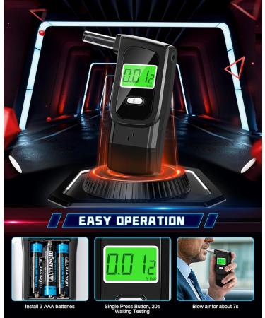 2026 Upgraded Breathalyzer Portable Alcohol Breathalyzer Tester LCD Digital Display 10 Mouthpieces - Buy Online on GoSupps.com