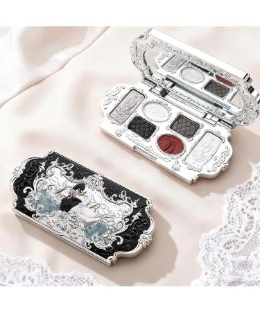 KINDLUME Eyeshadow palette 6 colors series Swan ballet with swan relief in cold red blue gray 4 matte and 2 glossy creamy texture super pigmented for eye makeup - Buy Online on GoSupps.com