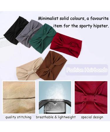 KEYRI 6 Pieces Women Girls Hair Band Wide Headbands Colourful Unisex Headbands Fashion Knotted Head Band Elastic Hairband One Size Hair Accessories for Doing Workout Yoga Makeup Running Gym (Colour) - Buy Online on GoSupps.com