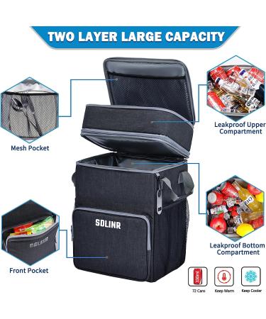 SDLINR 72-Can Large Rolling Cooler - Insulated Leakproof Soft Cooler with Wheels and Handle - Collapsible for Beach, Camping, Patio, Travel - Outdoor Cooler Bag - Buy Online on GoSupps.com