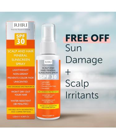RHRI - Premium Scalp and Hair mineral Sunscreen Spray - SPF30 - Prevents Color Fade and Dryness - 4 oz 120 ml - Buy Online on GoSupps.com