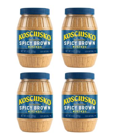 Plochman's Kosciusko The Original Spicy Brown Mustard Bold and Zesty Flavor 9 Ounce (Pack of 4) Spicy Brown Mustard 9 Ounce (Pack of 4) - Buy Online on GoSupps.com