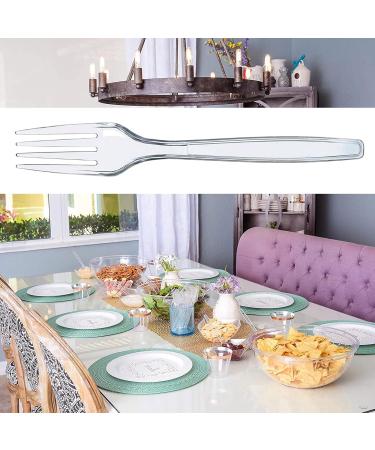 Clear Plastic Cutlery Set - (Bulk Pack 200 Pcs) Plastic Utensils Heavy Duty 100 Plastic Forks and 100 Spoons for Party Supplies Dinners Take-Out Catering Food Services - Buy Online on GoSupps.com