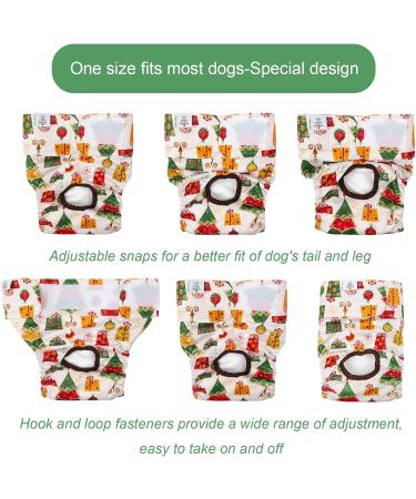 Cutebone Christmas Washable Dog Diapers | Reusable High-Suction Premium Diapers for Bitches (3 Pack) - Christmas XL (66-86.5cm) - Buy Online on GoSupps.com