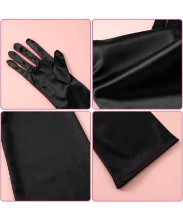 SAVITA 21" Women Long Gloves Long Elbow Satin Gloves Stretchy 1920s Opera Gloves for Women Girls Evening Party Dance Hand Care Moisturizing Black - Buy Online on GoSupps.com
