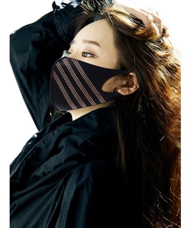 LOOKA | Protective Fashion Crystal Mask | Washable and Reusable | Comfortable | AG 4Line Gold (Medium)