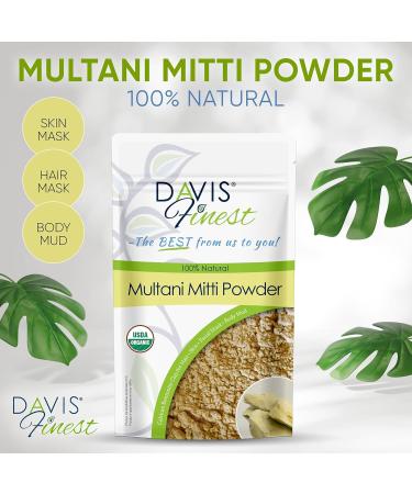 Davis Finest Multani Mitti Powder - 100% Pure Indian Healing Clay for Skin Brightening & Deep Cleansing | 100g Face Pack Mud Mask - Buy Online on GoSupps.com