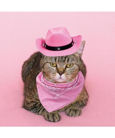 Awocan Pink Cowboy Hat & Bandana Set for Dogs & Cats | Perfect Pet Costume Cosplay & Vacation Accessory - Buy Online on GoSupps.com