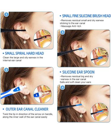 Q Grips Earwax Remover Spiral Silicone Tool with 16 Tips - Klein Blue - Buy Online on GoSupps.com