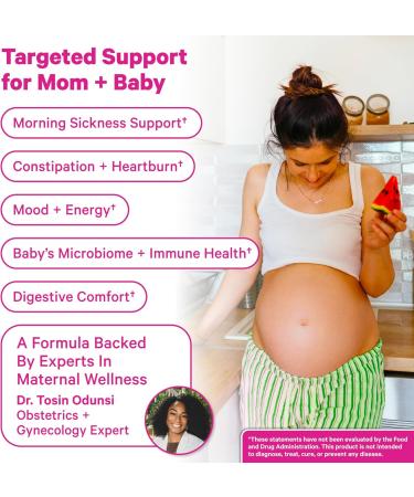 Pink Stork Prenatal Probiotics for Women - Vitamin B6 Prebiotics Morning Sickness Gut Microbiome Pregnancy Probiotic Immune Support Pregnancy Must Haves - 60 Capsules Unflavored 30 Count (Pack of 2) - Buy Online on GoSupps.com