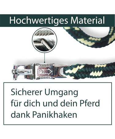 High-Quality 2m Lead Rope Horse Tie Rope with Panic Hook - Available in Dark Green Black and Cream | International Shipping - Buy Online on GoSupps.com