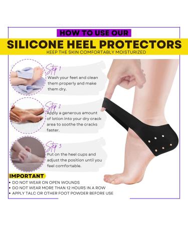 KANGBELLY Heel Protectors - 5 Pairs Gel Cups for Heel Pain Relief, Plantar Fasciitis, Cracked Heel Repair - Silicone Pads for Blister Prevention, Spur Cushion Inserts - Women and Men (White) - Buy Online on GoSupps.com