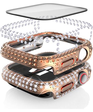 Fullife 6-Pack Crystal Diamond Bling Cases for Apple Watch 40mm | Protective Bumper with Tempered Glass Protector | Compatible with iWatch Series 6/5/4/SE | 6 Colors (Silver/RoseGold/Pink/Black/Iridescent/Clear) - Buy Online on GoSupps.com