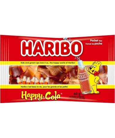 Haribo Happy Cola Gummy Candy Multipack No Artificial Colours - Pack of 18 Mini Bags (60g) Mixed-Fruit 18 Count (Pack of 1) - Buy Online on GoSupps.com