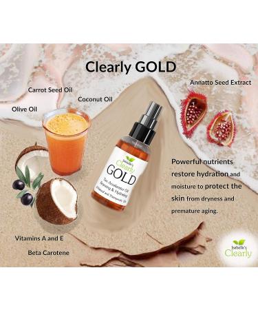 Isabella's Clearly GOLD 100% Natural Bronzing Tanning Oil - Sun Tan Accelerator with Olive, Carrot Seed, and Coconut - Made in USA - Buy Online on GoSupps.com