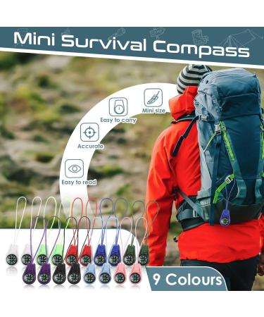 Mini Survive Compass - Multi-Color Outdoor Sport Compass for Camping Hiking & Kids - Buy Online on GoSupps.com