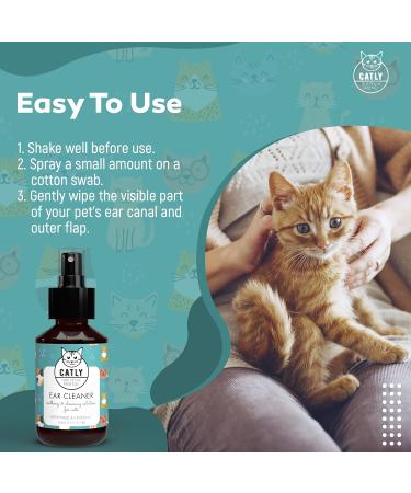 Catly Antibacterial spray Ear Cleaner | Cat ear cleaner and cat ear mite treatment | Camomile oil spray 100ml | Alternative to cat ear drops - Buy Online on GoSupps.com