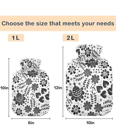 Naanle Ethnic Tribal Flowers 2L Hot Water Bottle with Cover | Heat & Cold Therapy for Pain Relief | Large Transparent Bag for Bed Hands & Feet - Buy Online on GoSupps.com
