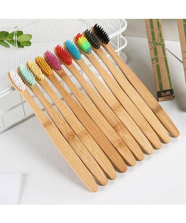 Colcolo 5x10 Soft Bristle Toothbrushes - Colorful Comfortable Wood Handles for Family School & Travel - Buy Online on GoSupps.com