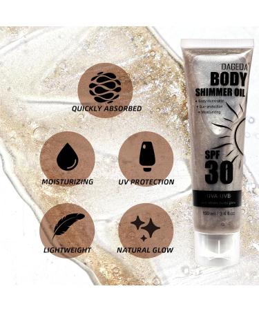  Prreal Shimmer Body Oil SPF 30 100ml Glittering sunscreen with Centella Asiatica extract and light body moisturizer non-sticky shimmering bronze sunscreen - Buy Online on GoSupps.com