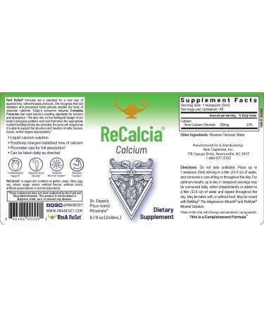 RnA ReSet ReCalcia Liquid Calcium Solution - High Absorption 240ml by Dr. Carolyn Dean - Buy Online on GoSupps.com