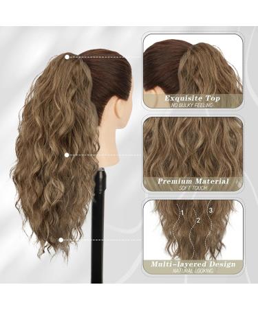 BARSDAR 18'' Claw Clip Ponytail Extension | Ash Brown/Blonde Mixed | Synthetic Multi Layered Hairpiece for Women - Buy Online on GoSupps.com
