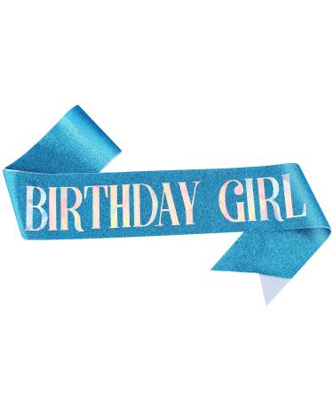 Blue Birthday Crown for Women - Rhinestone Princess Tiara & Sash Set | Happy Birthday Headband & Accessories - Buy Online on GoSupps.com