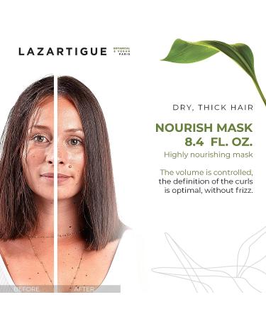 Lazartigue Nourish Mask - Coconut Oil & Shea Butter Moisturizing Treatment - 100% Vegan, Non-Greasy Formula - 8.4 Oz - Buy Online on GoSupps.com