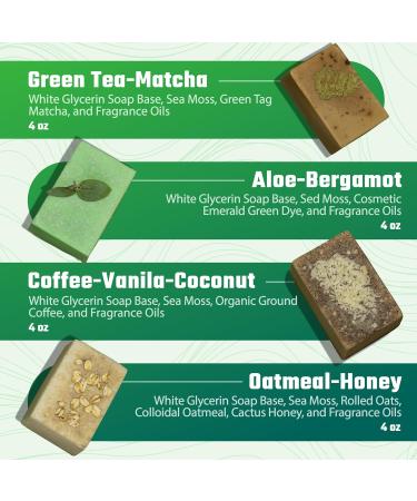 Detoxifying Sea Moss Soap - All-Natural Coffee Vanilla Coconut & Oatmeal Honey - Gentle for Sensitive Skin | Perfect Gift for Men & Women - Buy Online on GoSupps.com