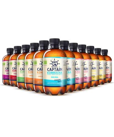 The Gutsy Captain Kombucha - Kombucha Tea Certified Organic - Natural Fermented Probiotic Drink Raw and Vegan - 8 x 400ml (MixBox) - Buy Online on GoSupps.com