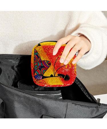 GIAPB Period Bag - African Tribal Woman Print, Sanitary Napkin Storage & Travel Makeup Pouch - Buy Online on GoSupps.com